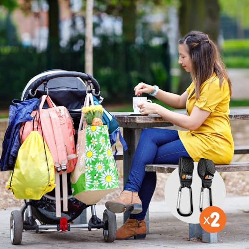Baby Uma Buggy Bag Clips - 2 Pack - Black - Baby&More