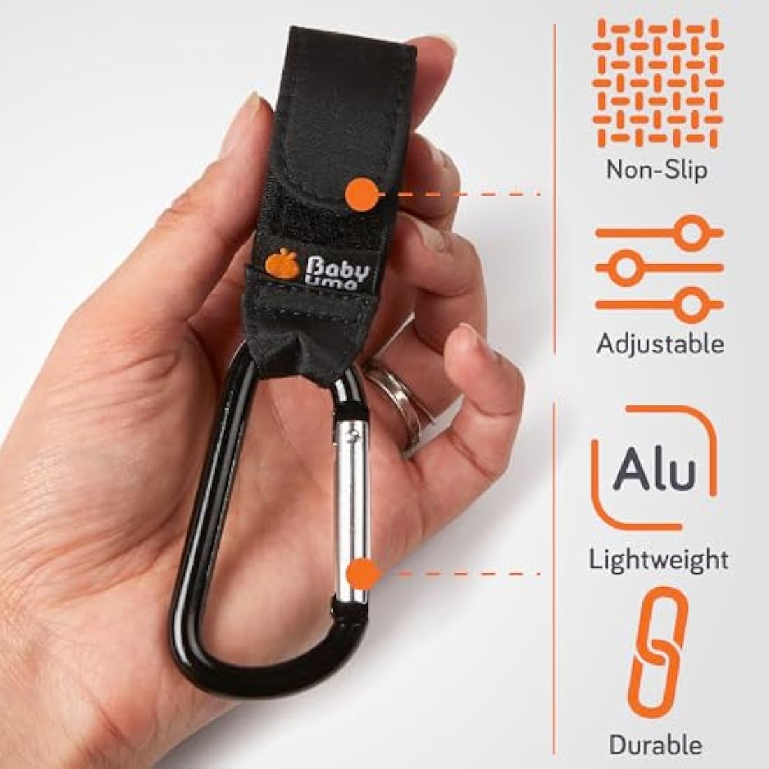 Baby Uma Buggy Bag Clips - 2 Pack - Black - Baby&More