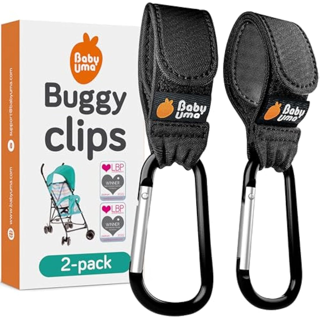 Baby Uma Buggy Bag Clips - 2 Pack - Black - Baby&More