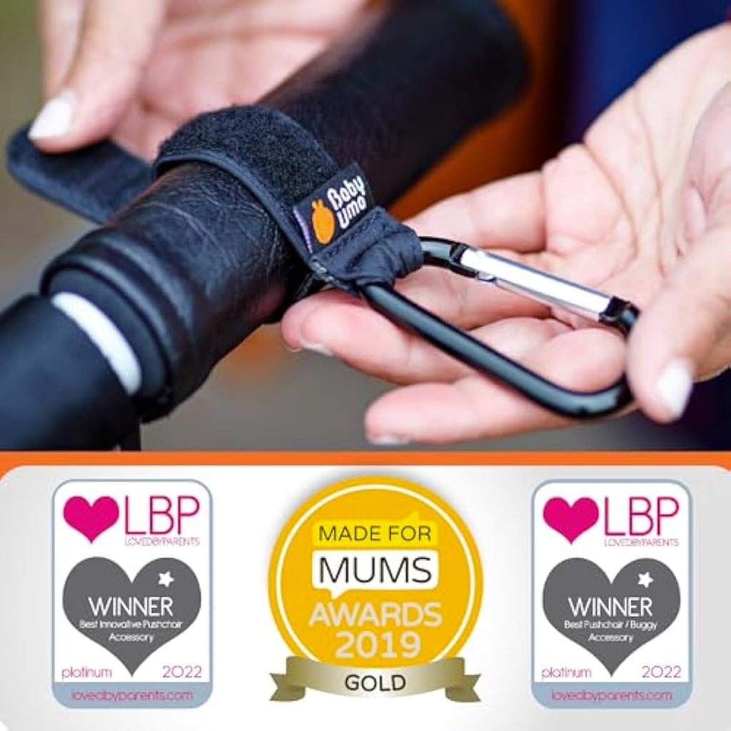 Baby Uma Buggy Bag Clips - 2 Pack - Black - Baby&More