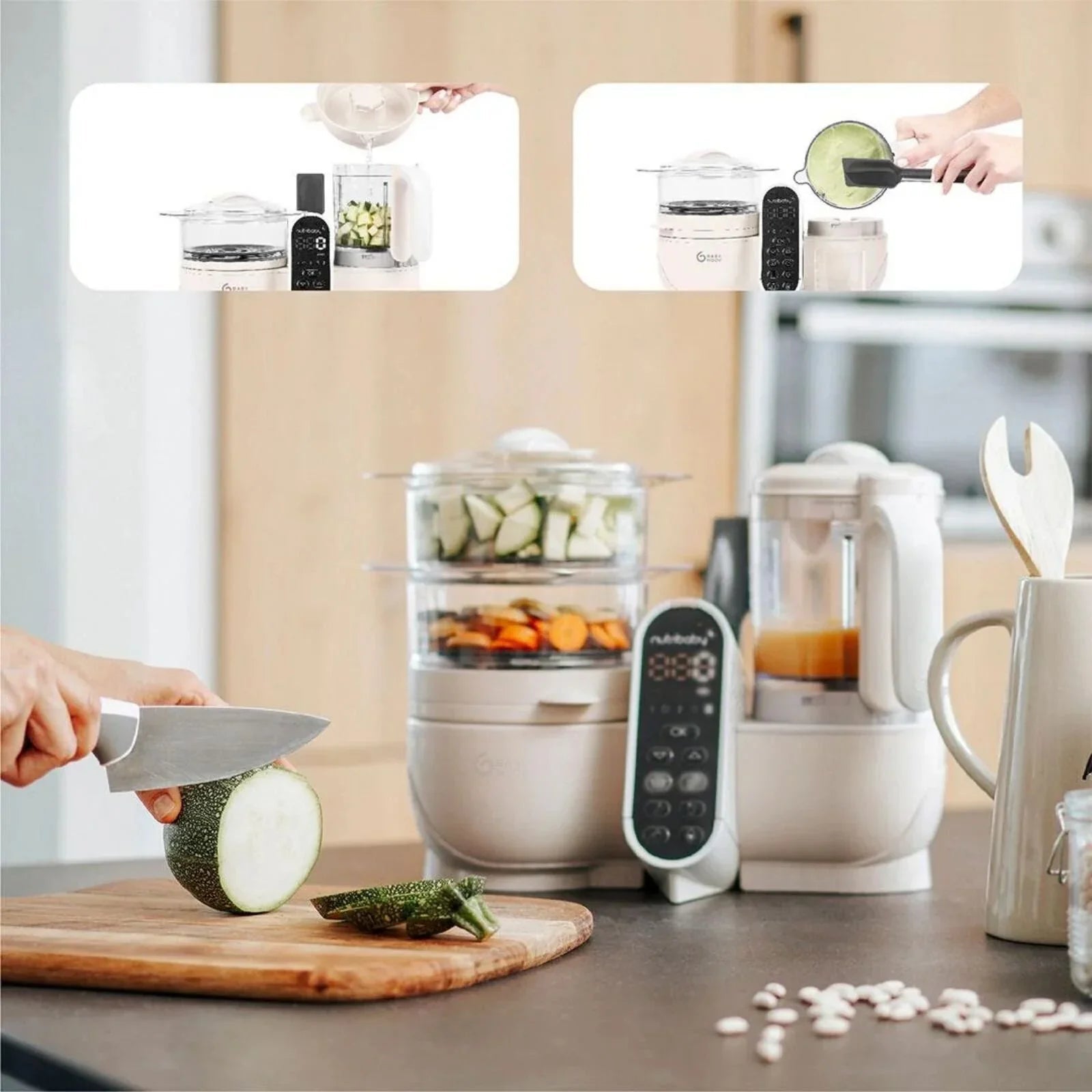 Babymoov Nutribaby (+) 6 - in - 1 Baby Food Maker - Mineral - Baby&More