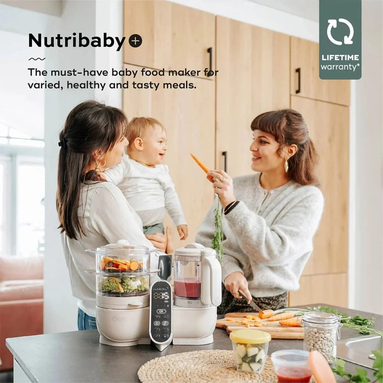 Babymoov Nutribaby (+) 6 - in - 1 Baby Food Maker - Mineral - Baby&More
