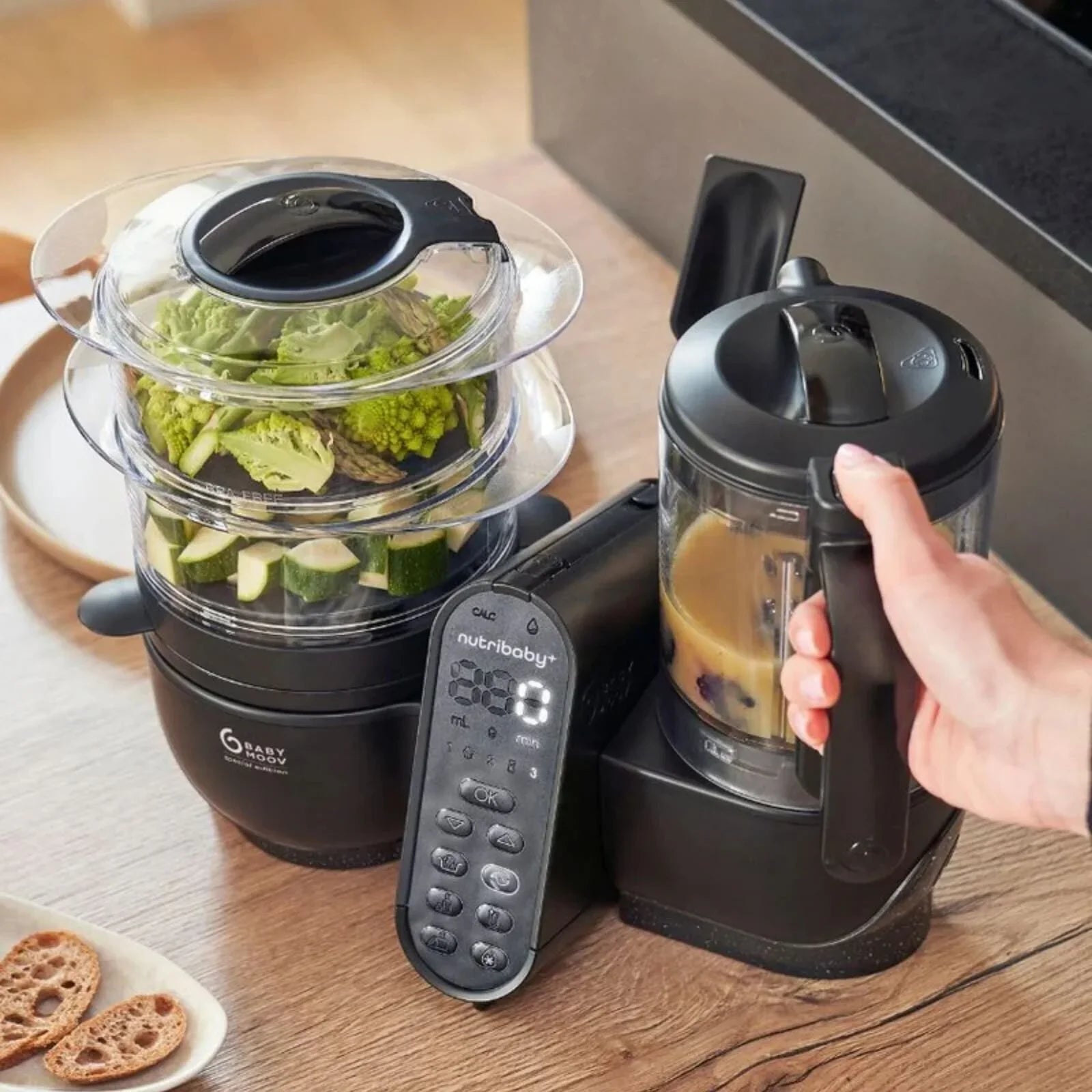 Babymoov Nutribaby (+) XL 6 - in - 1 Baby Food Maker - Black Edition - Baby&More