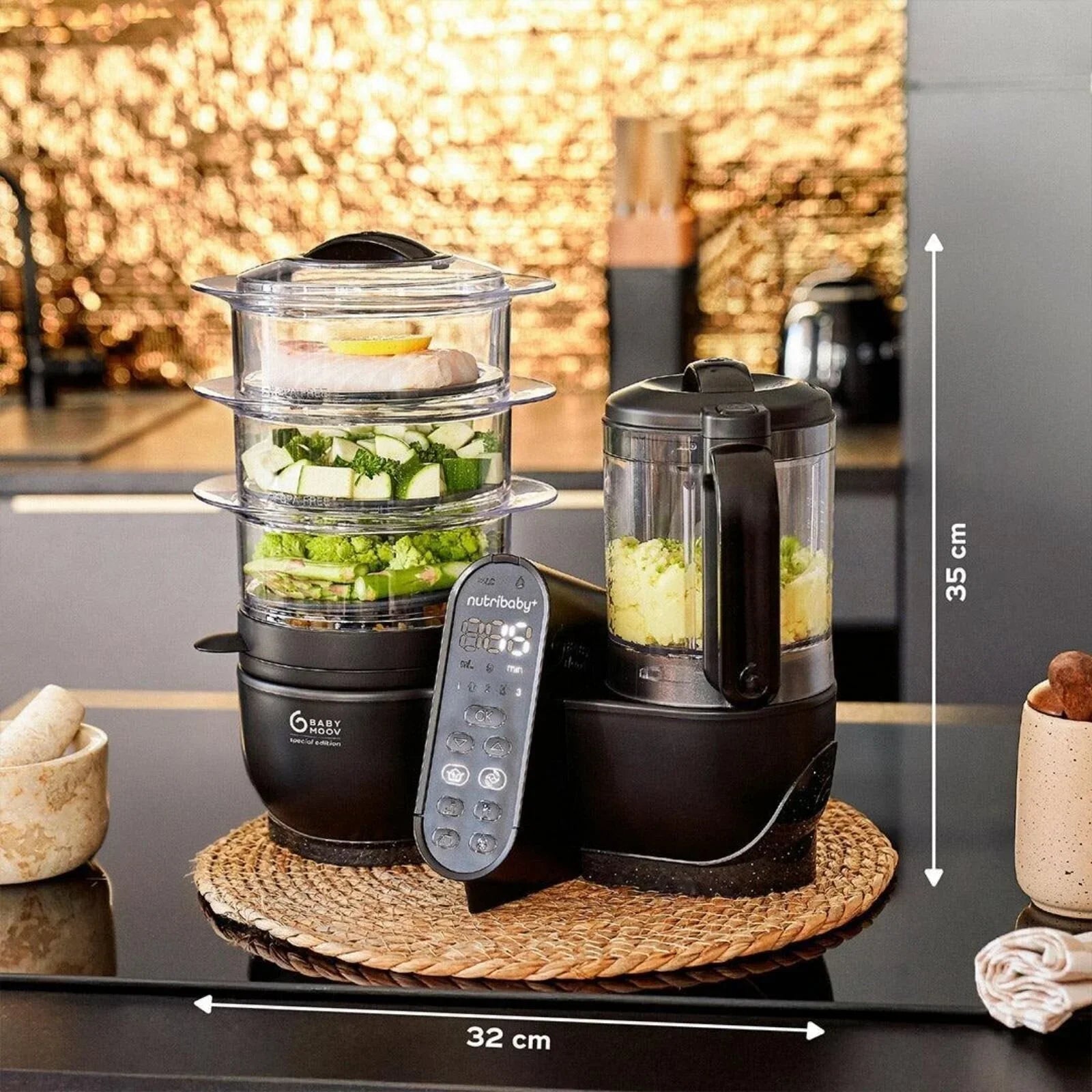 Babymoov Nutribaby (+) XL 6 - in - 1 Baby Food Maker - Black Edition - Baby&More
