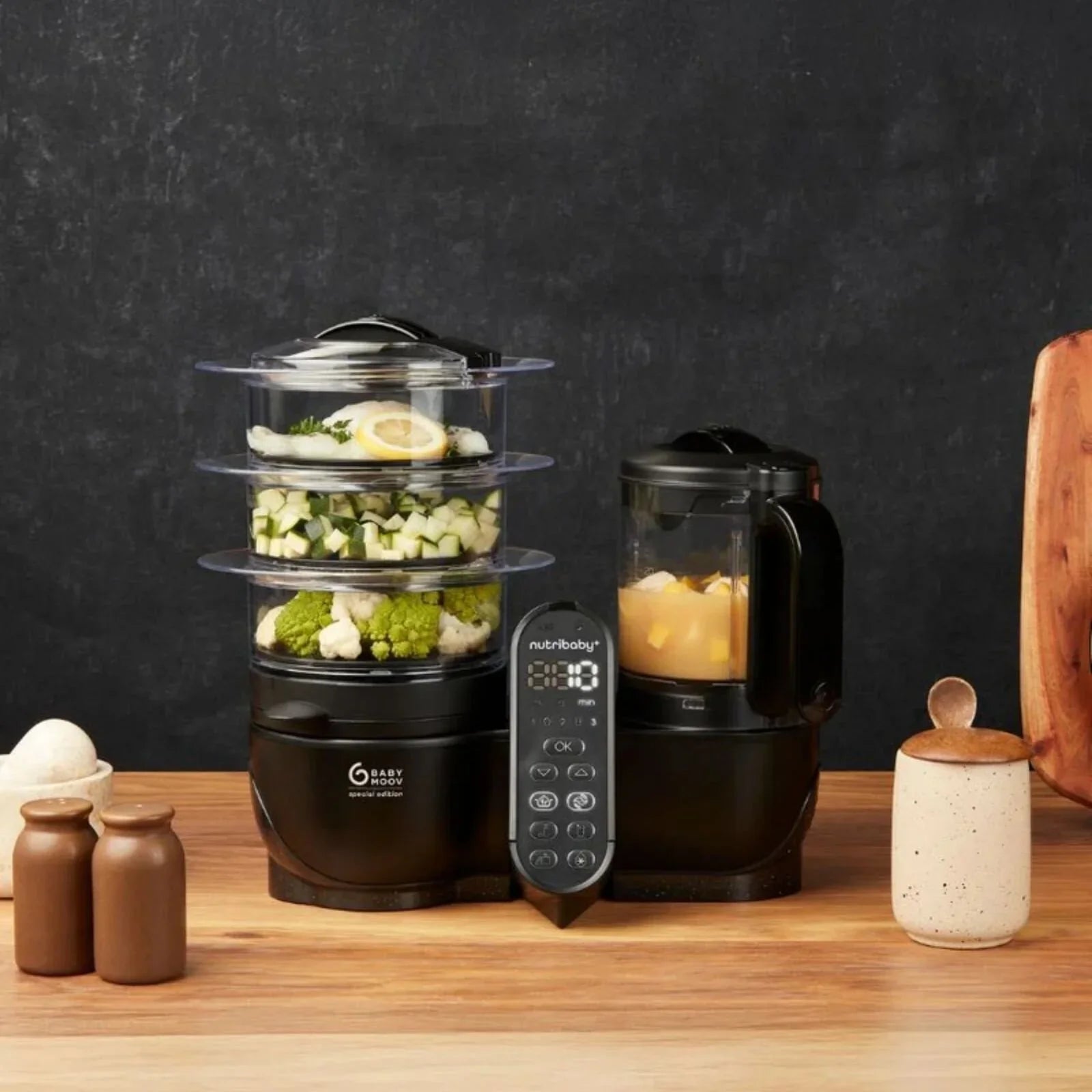 Babymoov Nutribaby (+) XL 6 - in - 1 Baby Food Maker - Black Edition - Baby&More
