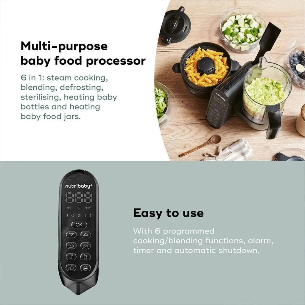 Babymoov Nutribaby (+) XL 6 - in - 1 Baby Food Maker - Black Edition - Baby&More