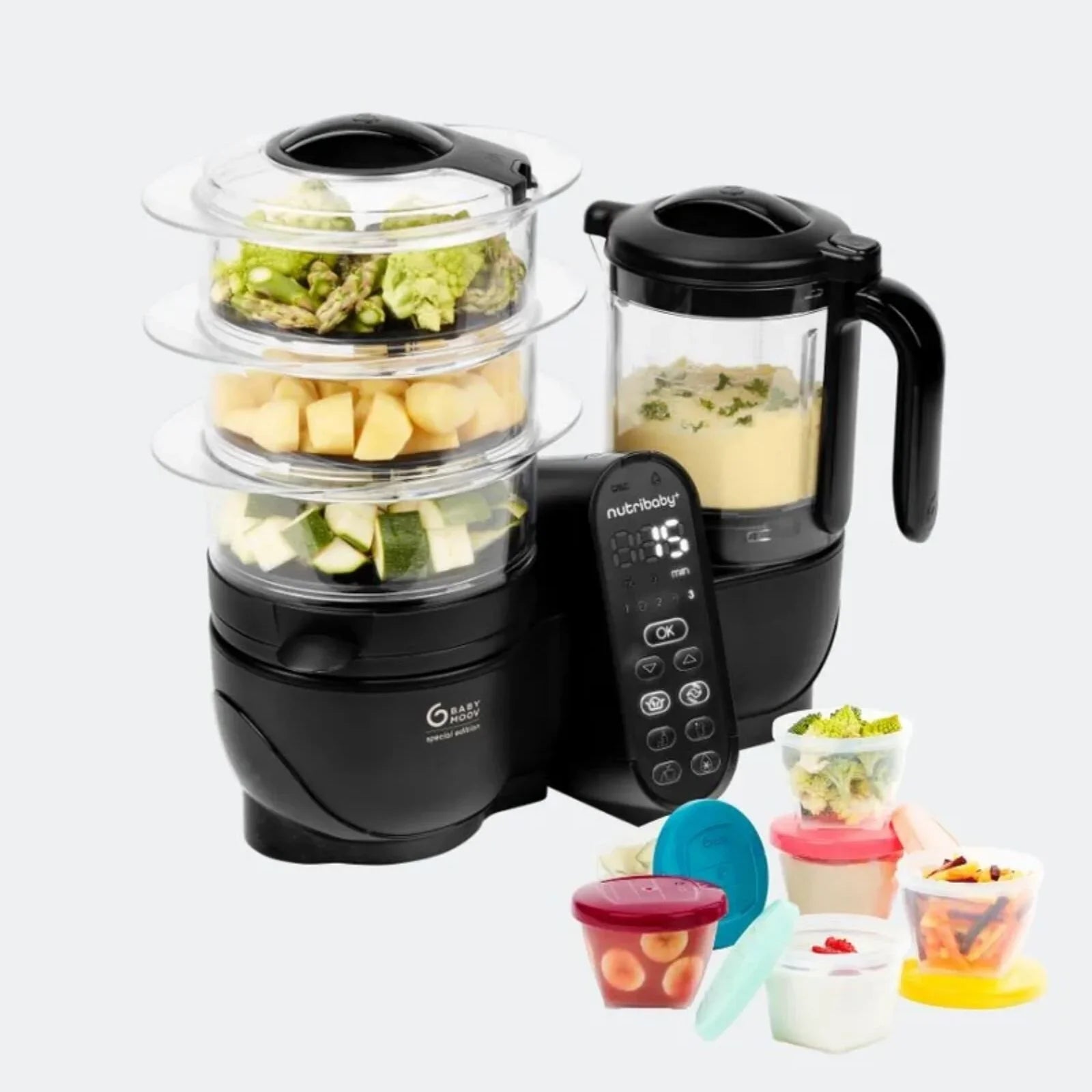 Babymoov Nutribaby (+) XL 6 - in - 1 Baby Food Maker - Black Edition - Baby&More