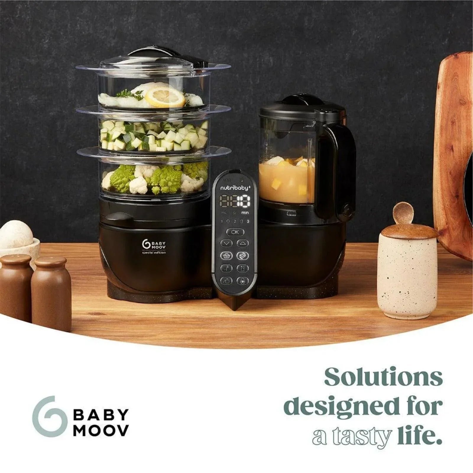 Babymoov Nutribaby (+) XL 6 - in - 1 Baby Food Maker - Black Edition - Baby&More