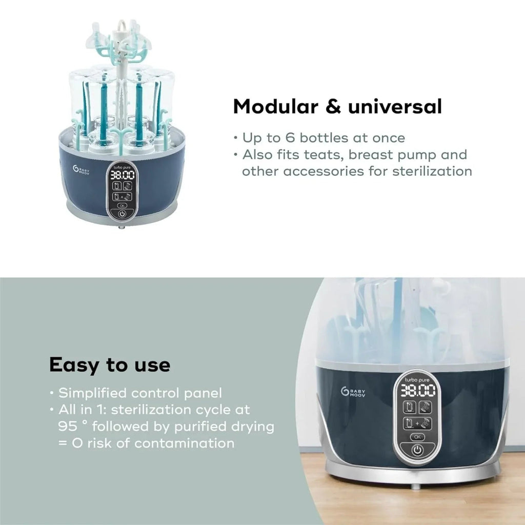 Babymoov Turbo Pure 3 - in - 1 Steriliser & Dryer & Purified Bottle Storage - Baby&More