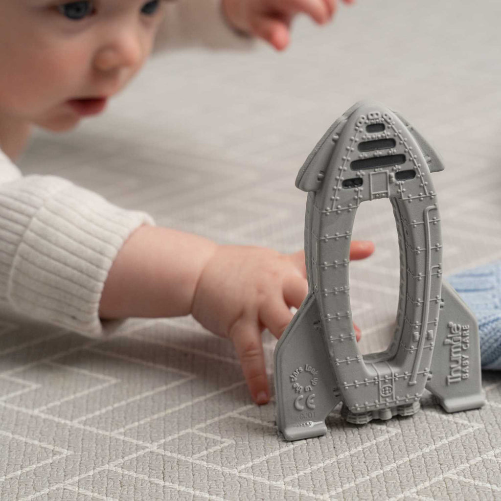 Natural Rubber Space Teether Baby Toy - OrBITEr® Rocket