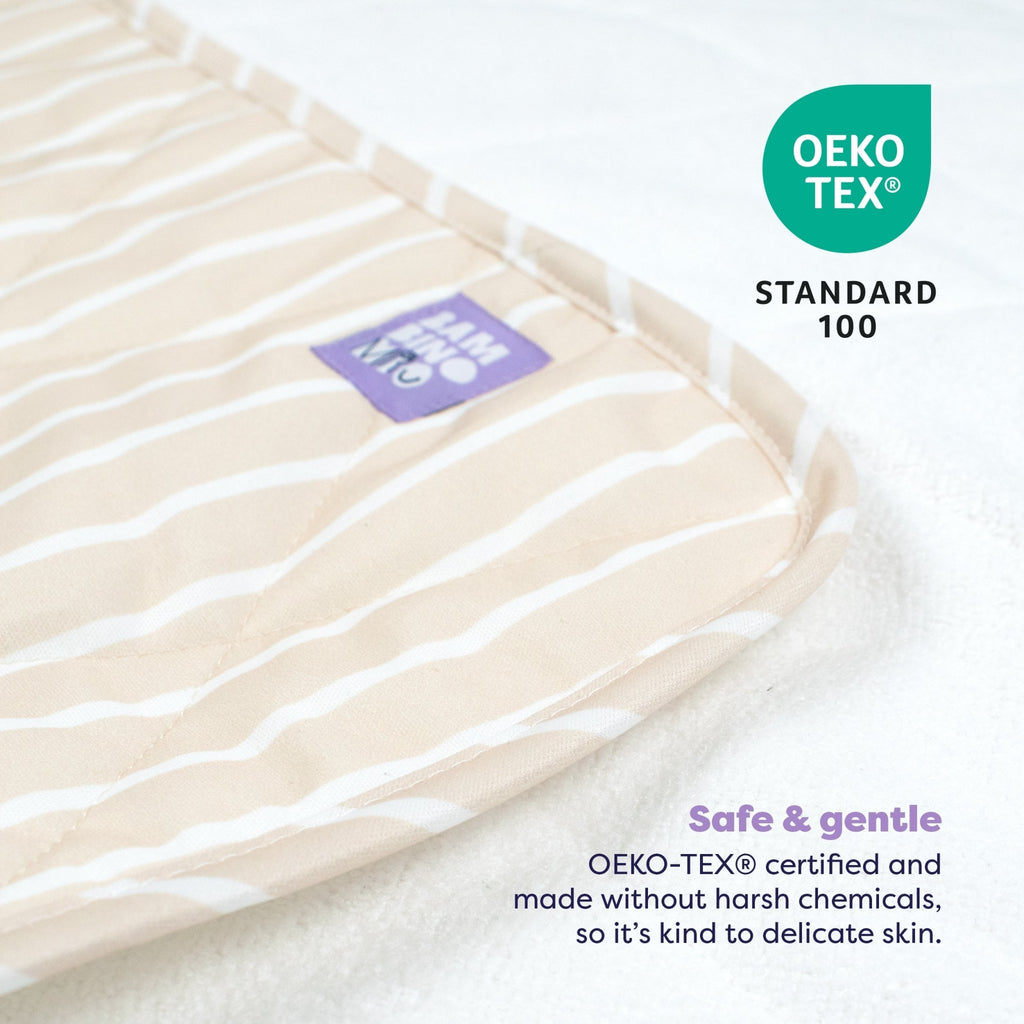 Bambino Mio On-The-Move Baby Changing Mat - Neutral Stripe - Baby&More