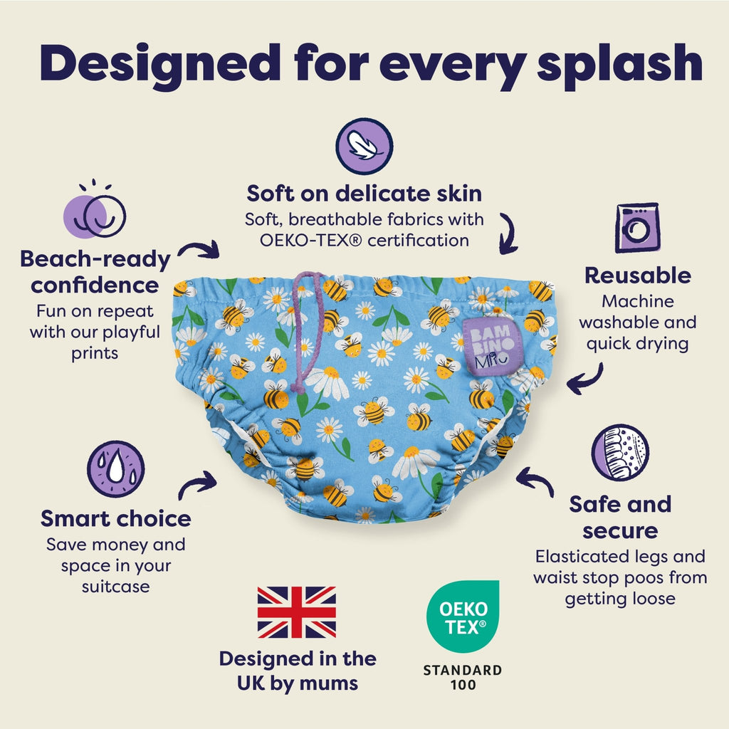 Bambino Mio Reusable Swim Nappy - Busy Bees - Baby&More