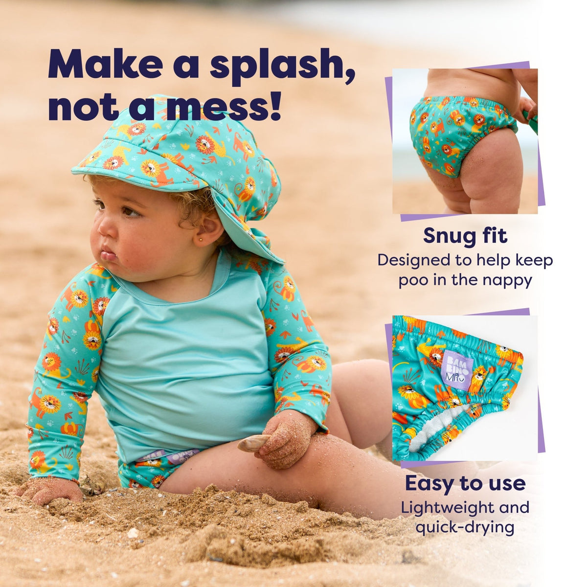 Bambino Mio Reusable Swim Nappy - Cool Cats - Baby&More