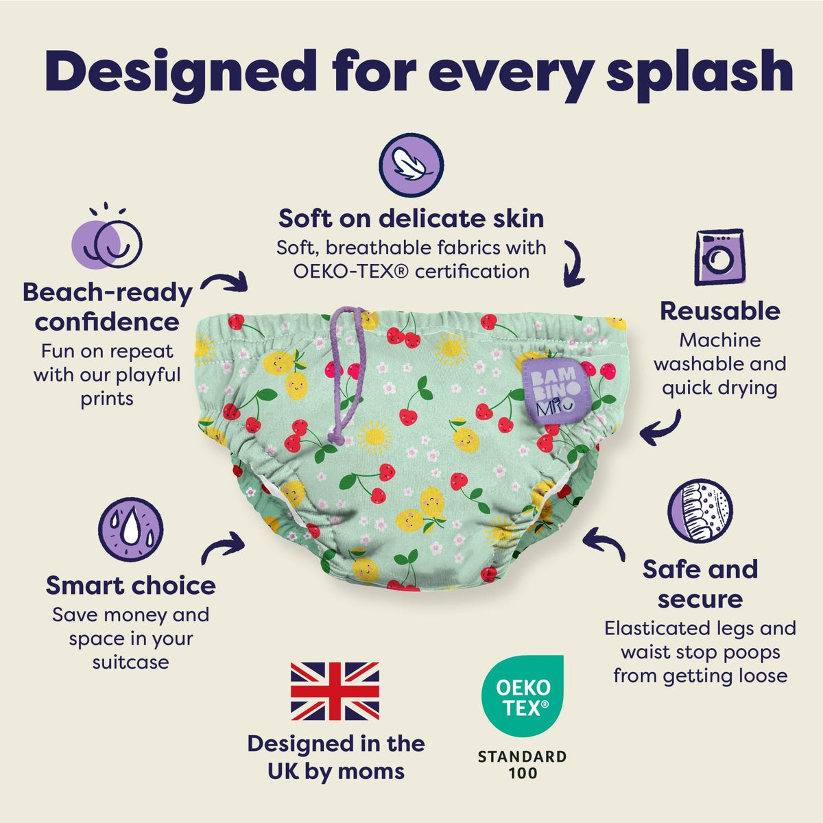 Bambino Mio Reusable Swim Nappy - Juicy Fruit - Baby&More