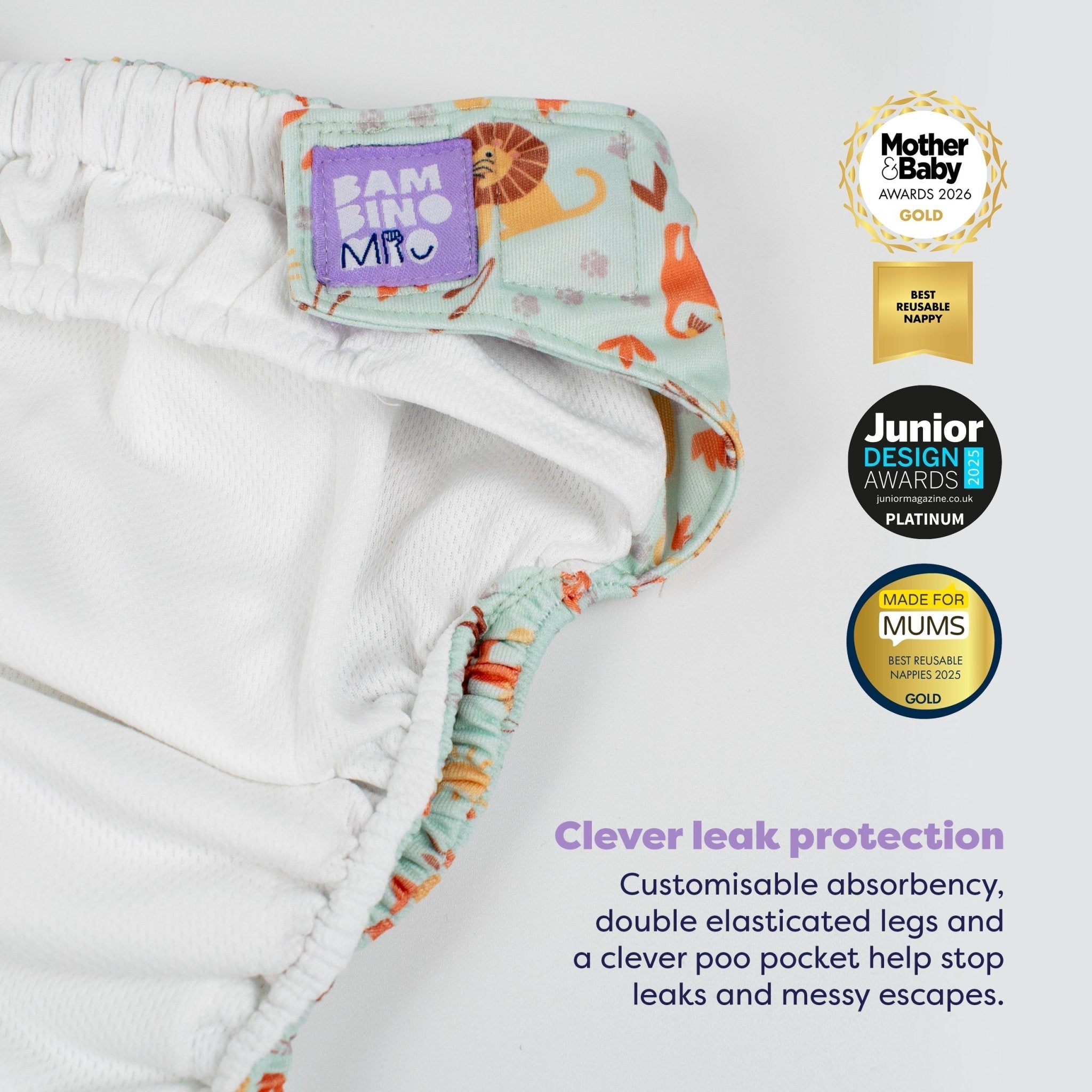 Bambino Mio Revolutionary Reusable Nappy - Cool Cats - Baby&More