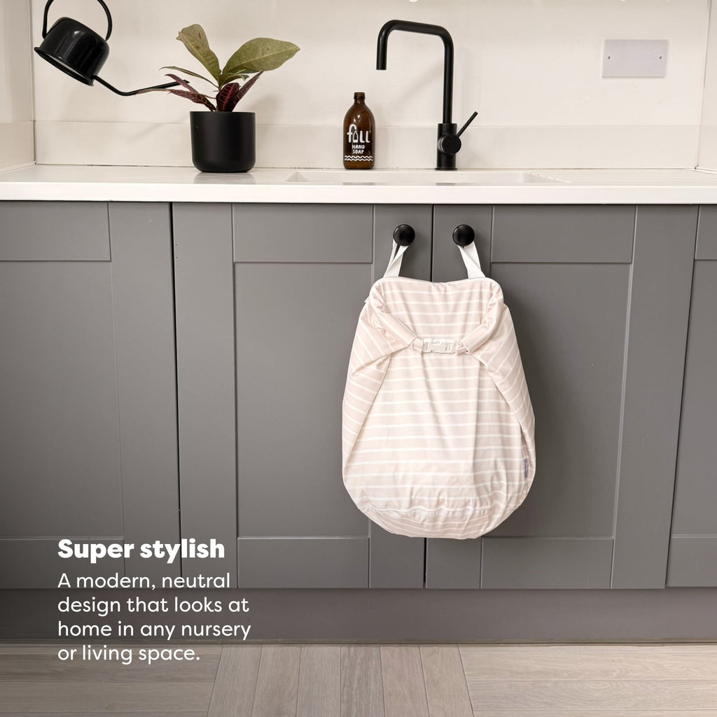 Bambino Mio Stay-At-Home Waterproof Wet Nappy Bag - Neutral Stripe - Baby&More