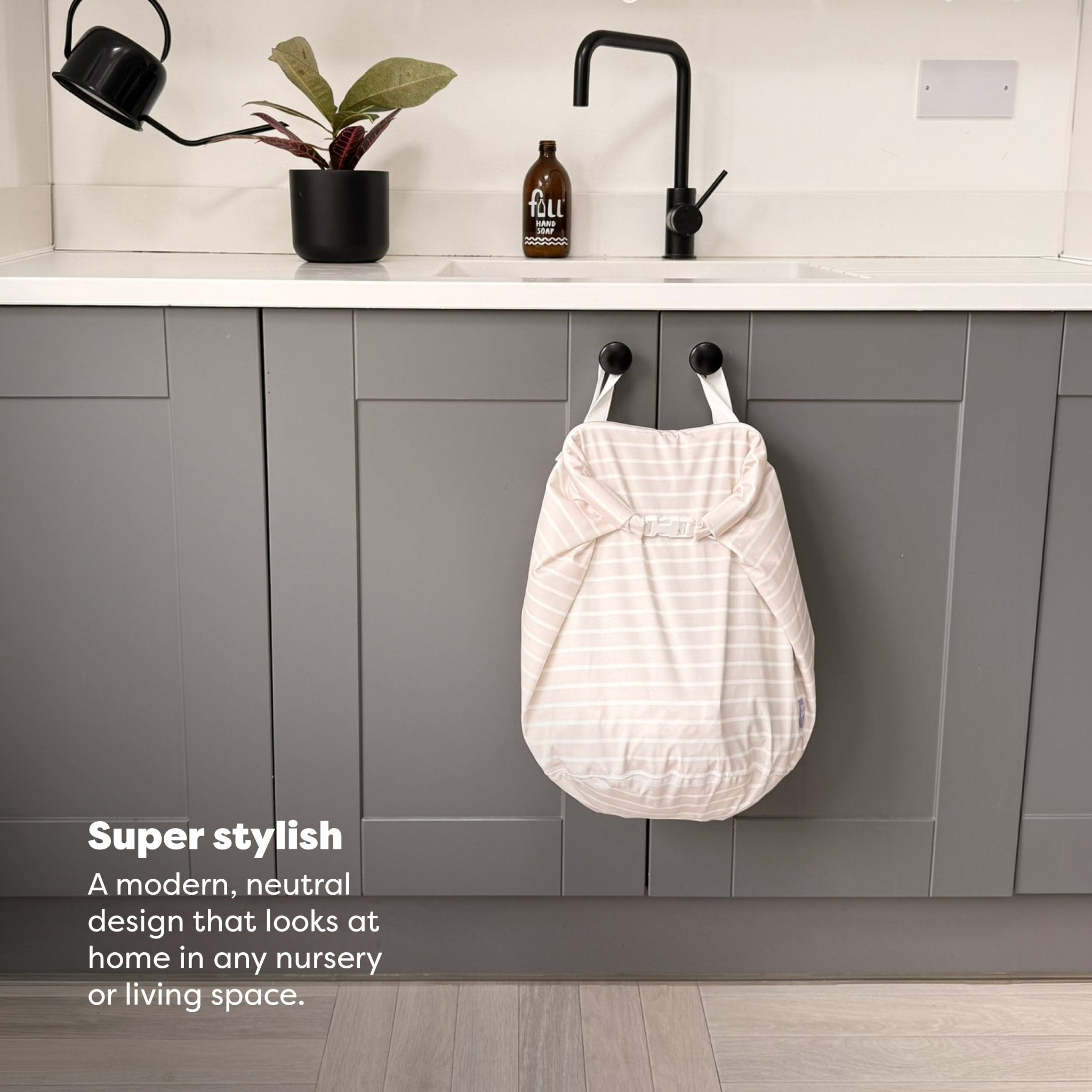 Bambino Mio Stay-At-Home Waterproof Wet Nappy Bag - Neutral Stripe - Baby&More