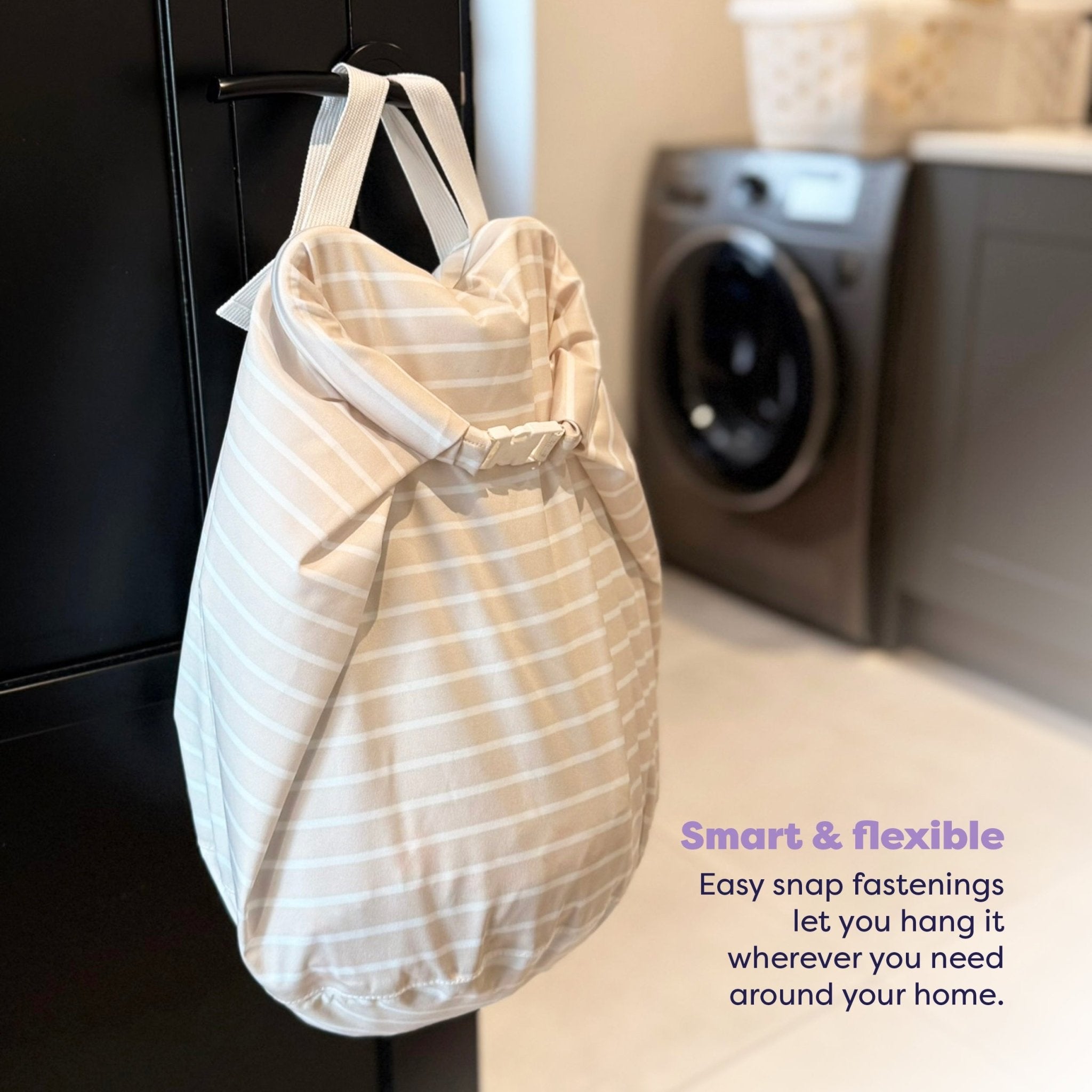Bambino Mio Stay-At-Home Waterproof Wet Nappy Bag - Neutral Stripe - Baby&More