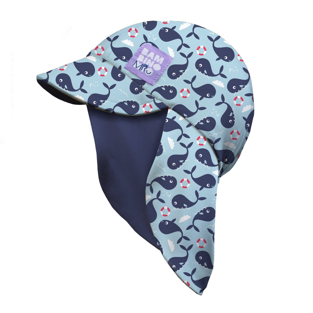Bambino Mio UPF 40+ Reversible Swim Hat for Babies and Toddlers - Blue Whale - Baby&More