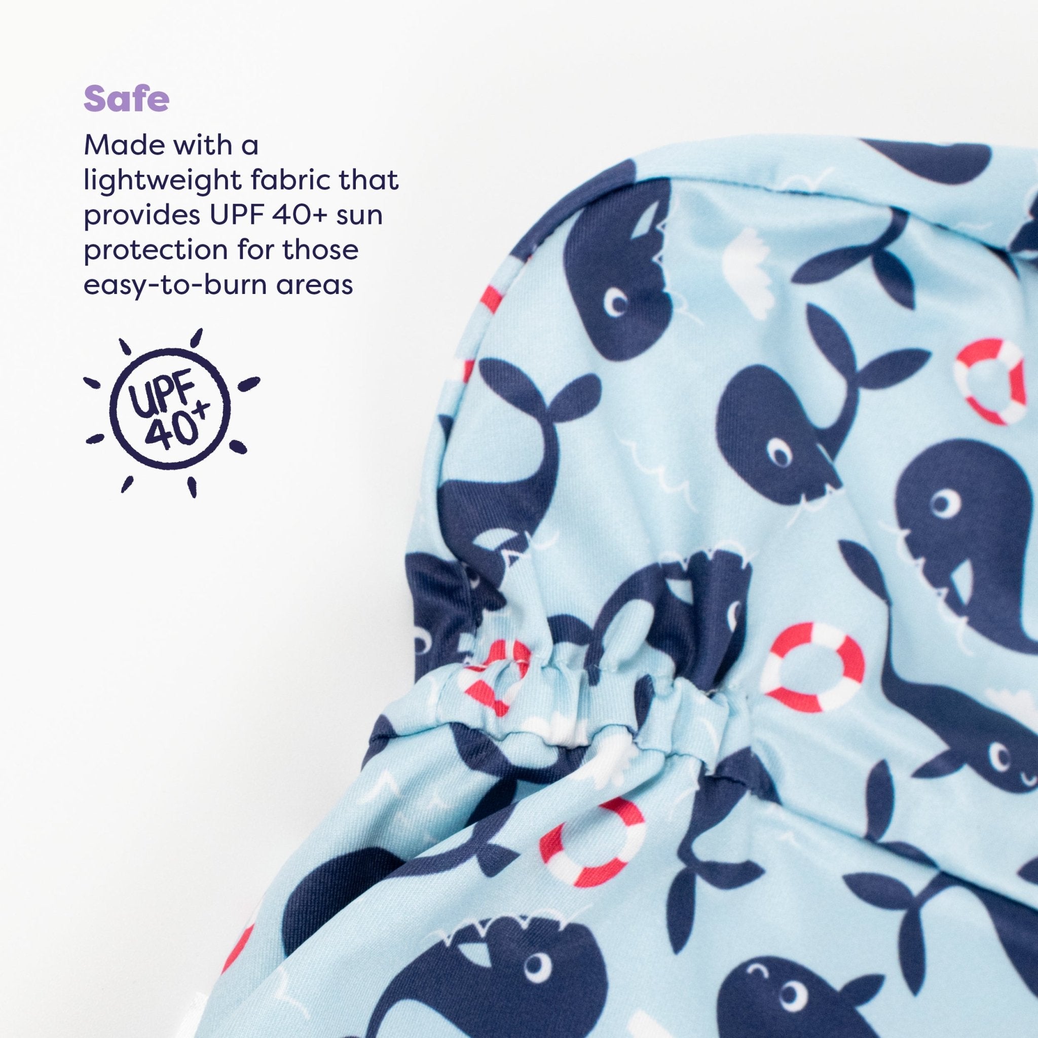 Bambino Mio UPF 40+ Reversible Swim Hat for Babies and Toddlers - Blue Whale - Baby&More