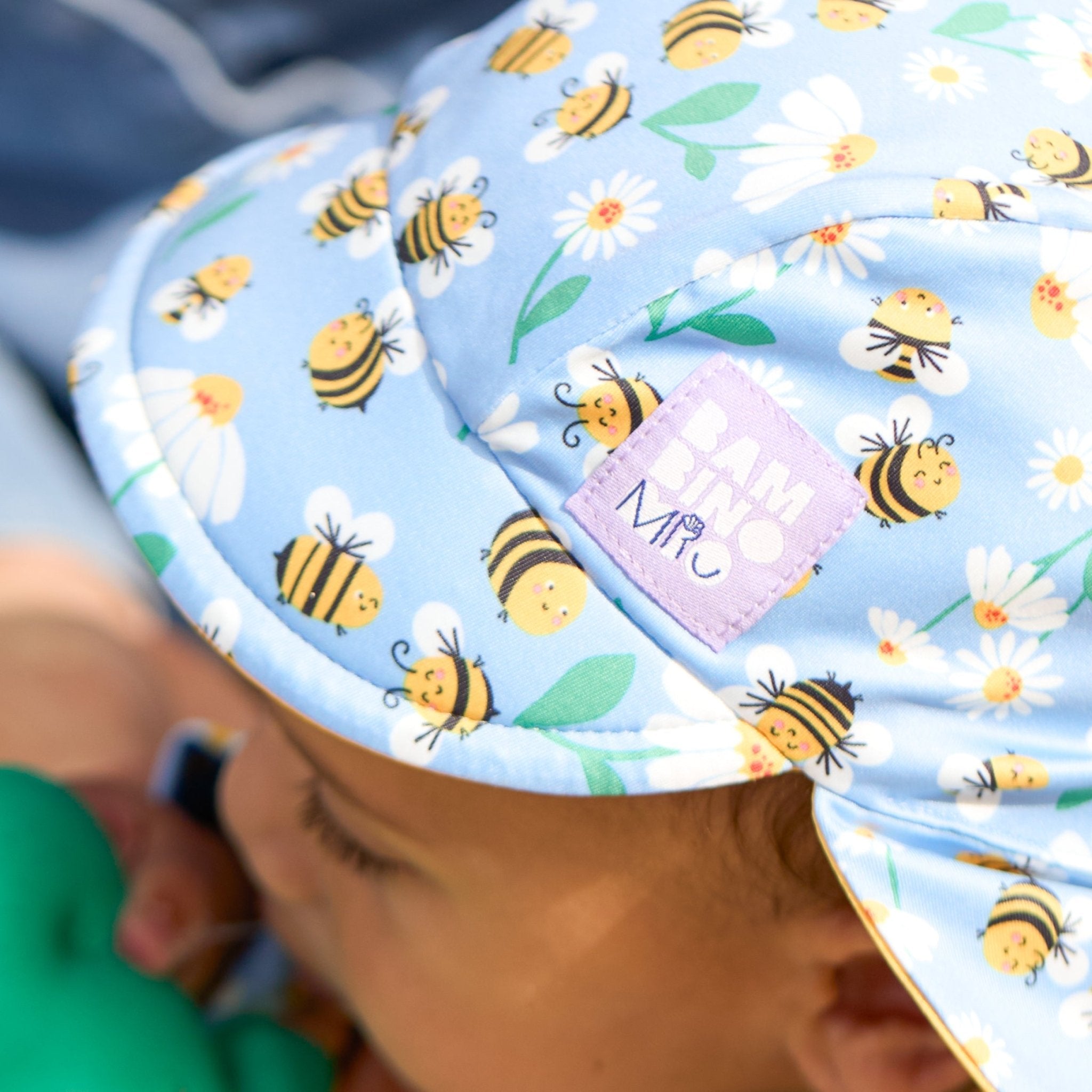Bambino Mio UPF 40+ Reversible Swim Hat for Babies and Toddlers - Busy Bees - Baby&More
