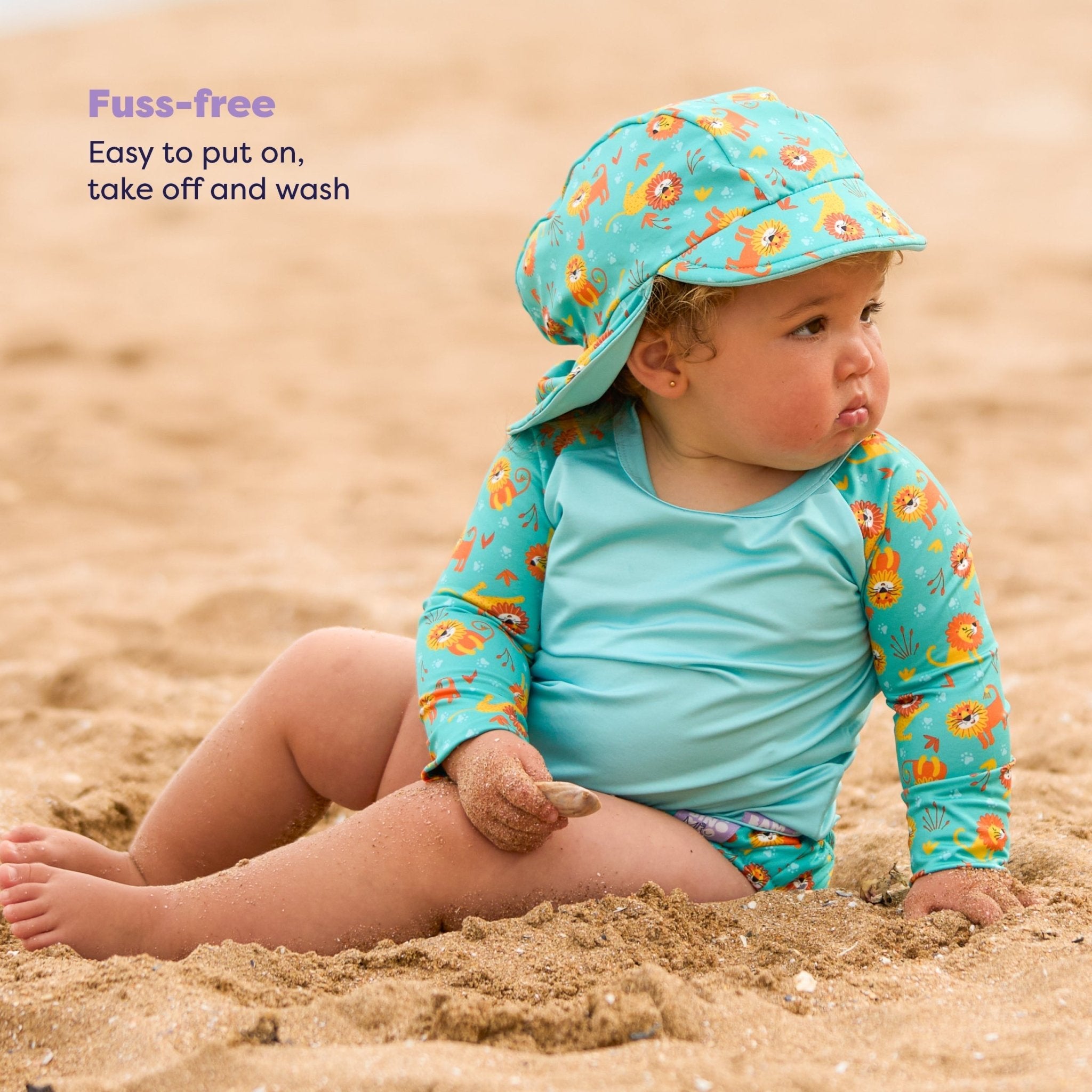 Bambino Mio UPF 40+ Reversible Swim Hat for Babies and Toddlers - Cool Cats - Baby&More