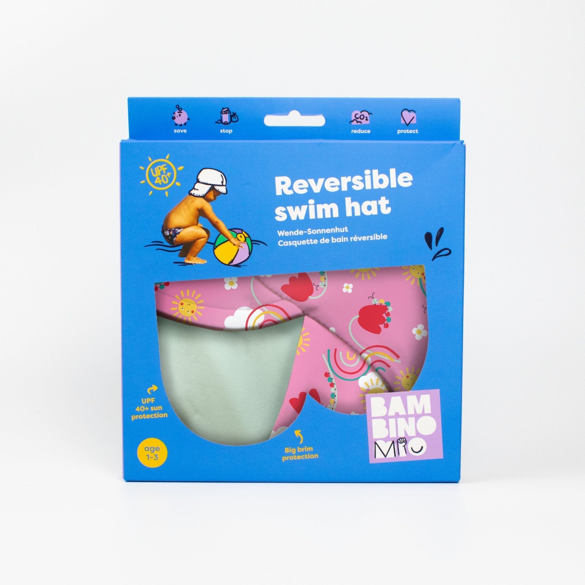 Bambino Mio UPF 40+ Reversible Swim Hat for Babies and Toddlers - Happy Days - Baby&More
