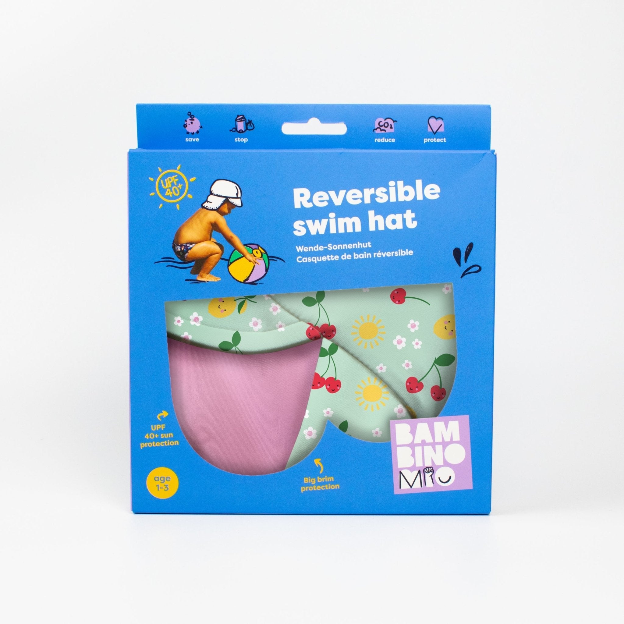 Bambino Mio UPF 40+ Reversible Swim Hat for Babies and Toddlers - Juicy Fruit - Baby&More