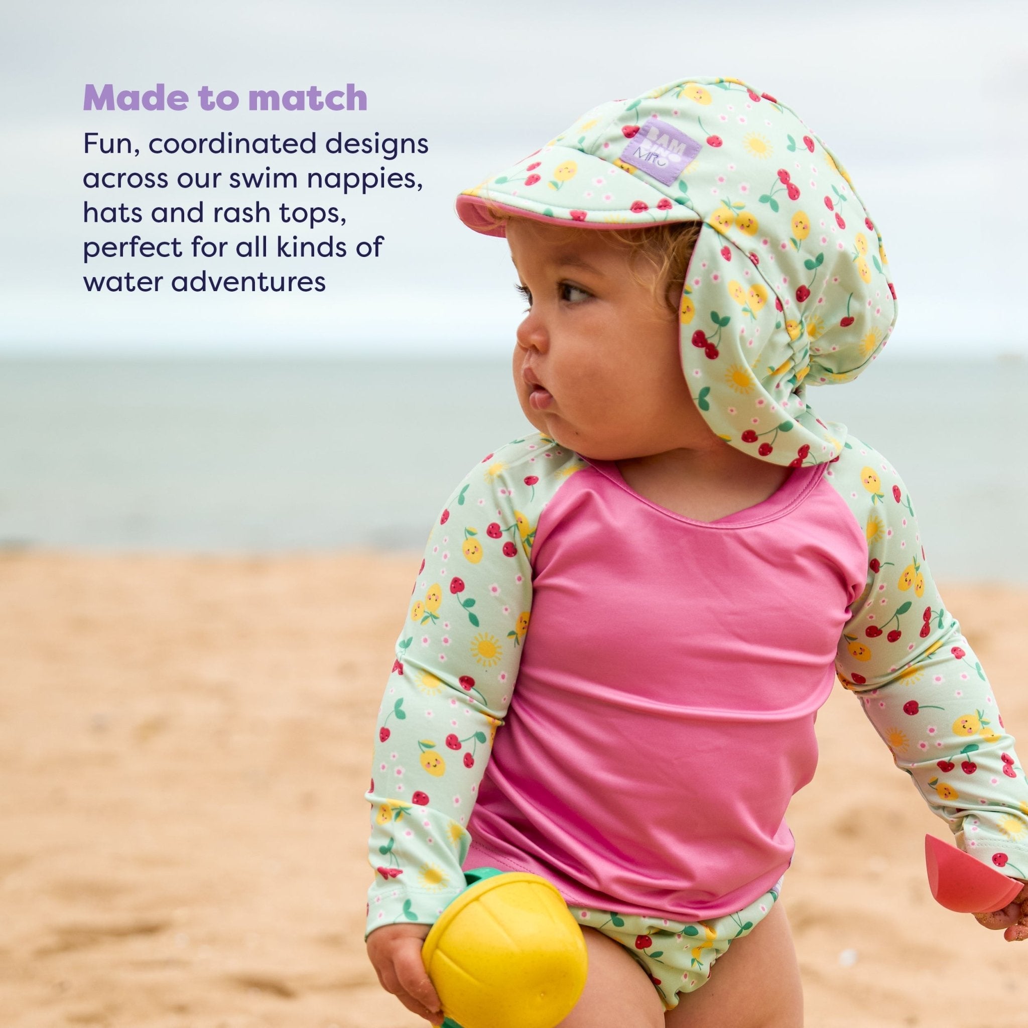 Bambino Mio UPF 40+ Reversible Swim Hat for Babies and Toddlers - Juicy Fruit - Baby&More