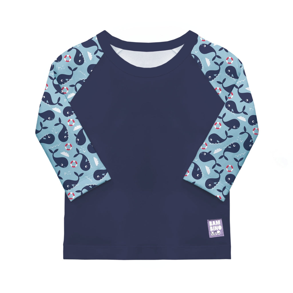Bambino Mio UPF 40+ Soft and Gentle Protective Swim Rash Vest - Blue Whale - Baby&More