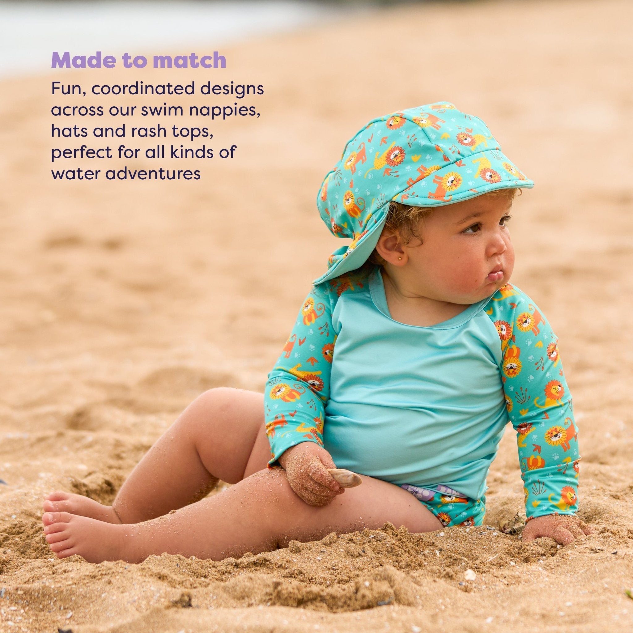 Bambino Mio UPF 40+ Soft and Gentle Protective Swim Rash Vest - Cool Cats - Baby&More