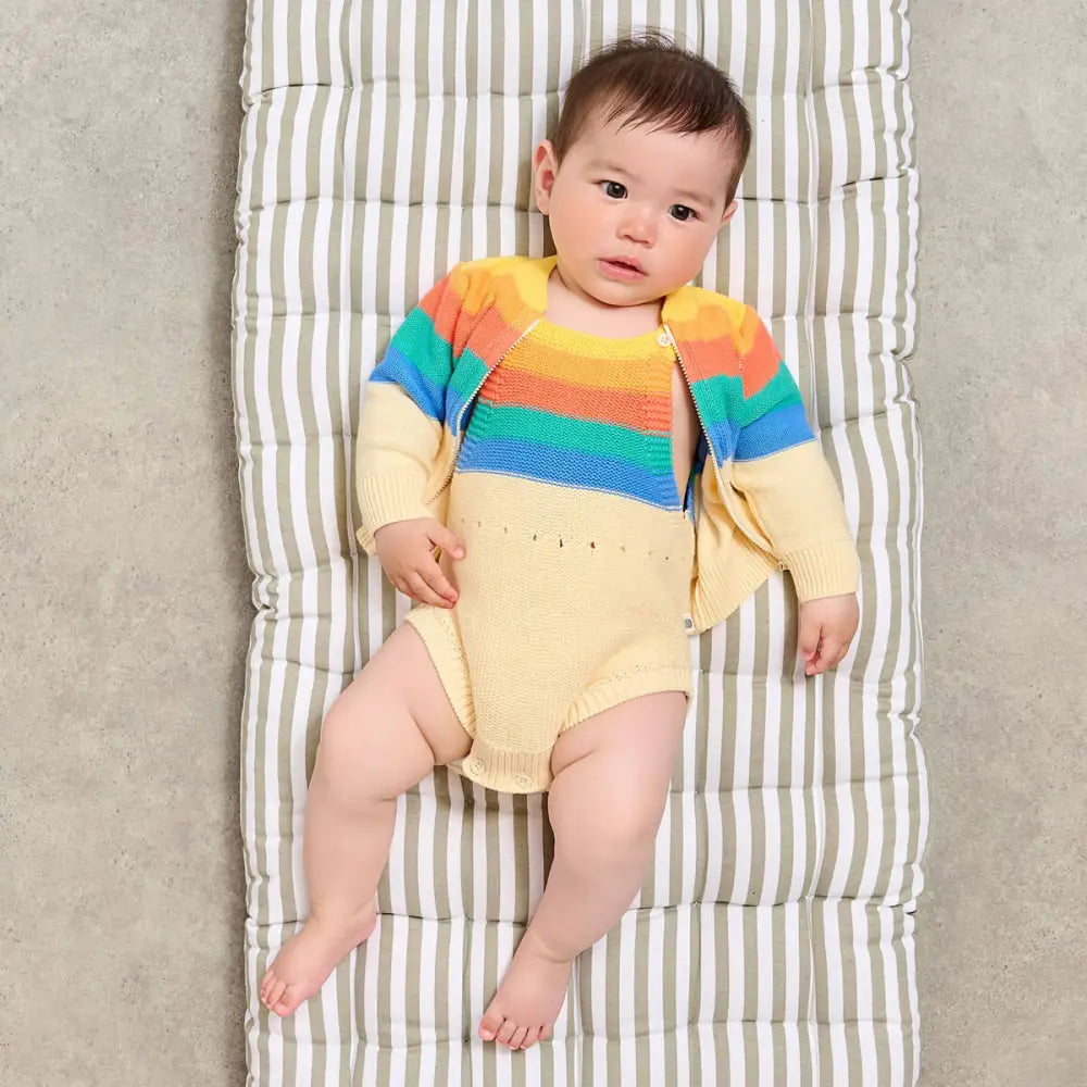 The bonniemob Rainbow Stripe Organic Cotton Baby & Kids Cardigan