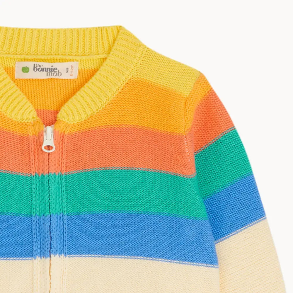 The bonniemob Rainbow Stripe Organic Cotton Baby & Kids Cardigan