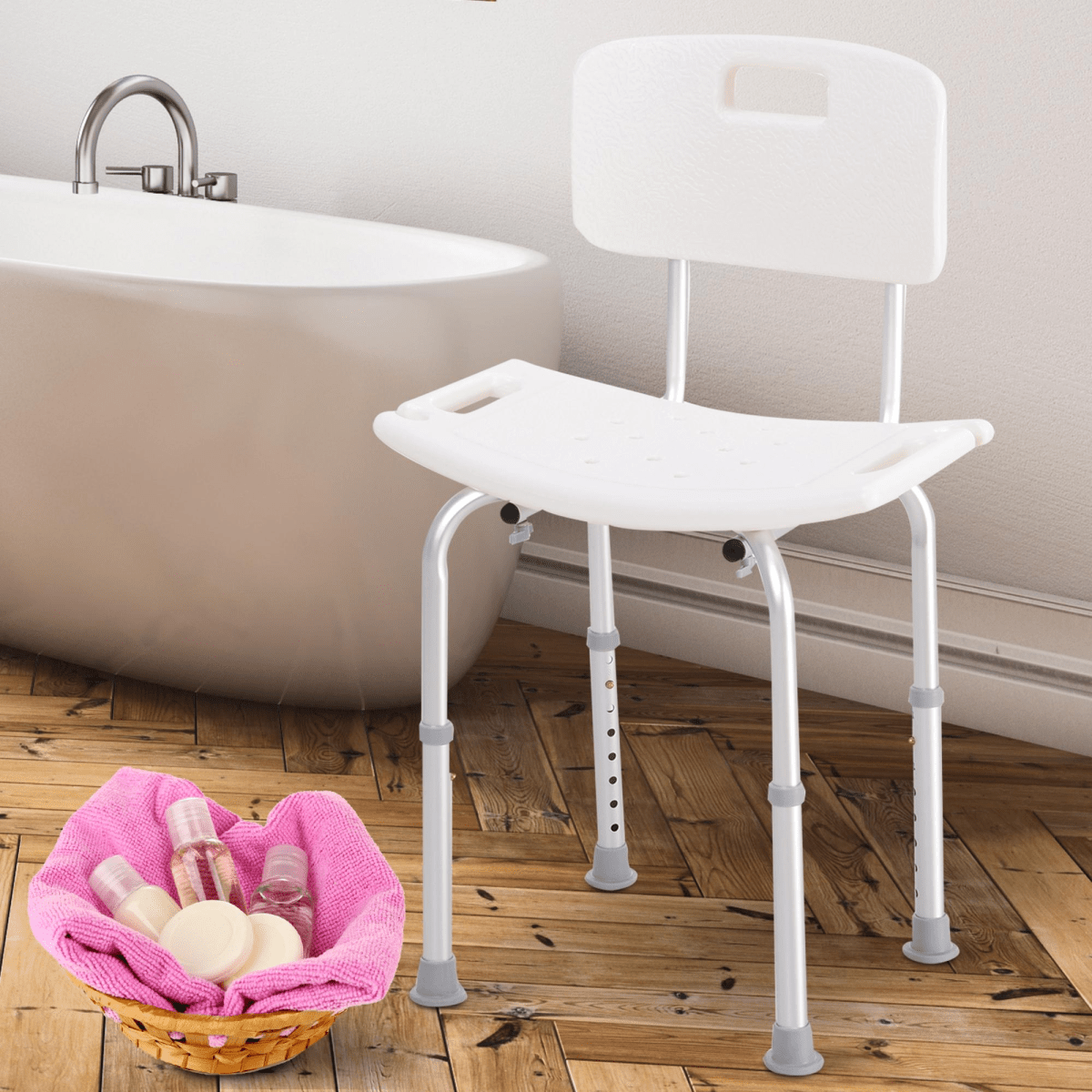 Bath / Shower Chair with Backrest, Adjustable Height - Max 136kg. - Baby&More