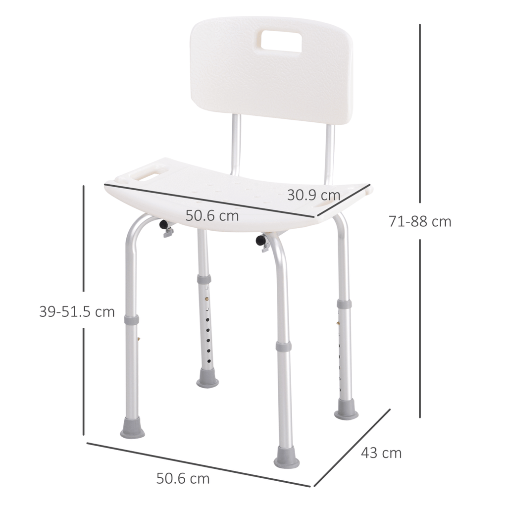 Bath / Shower Chair with Backrest, Adjustable Height - Max 136kg. - Baby&More