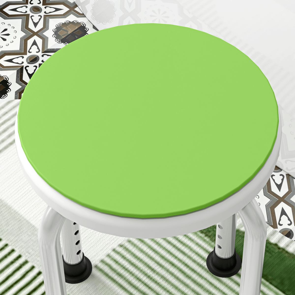 Bath / Shower Stool, Adjustable Height, 360 Degree Swivel - Green - Max 135kg - Baby&More