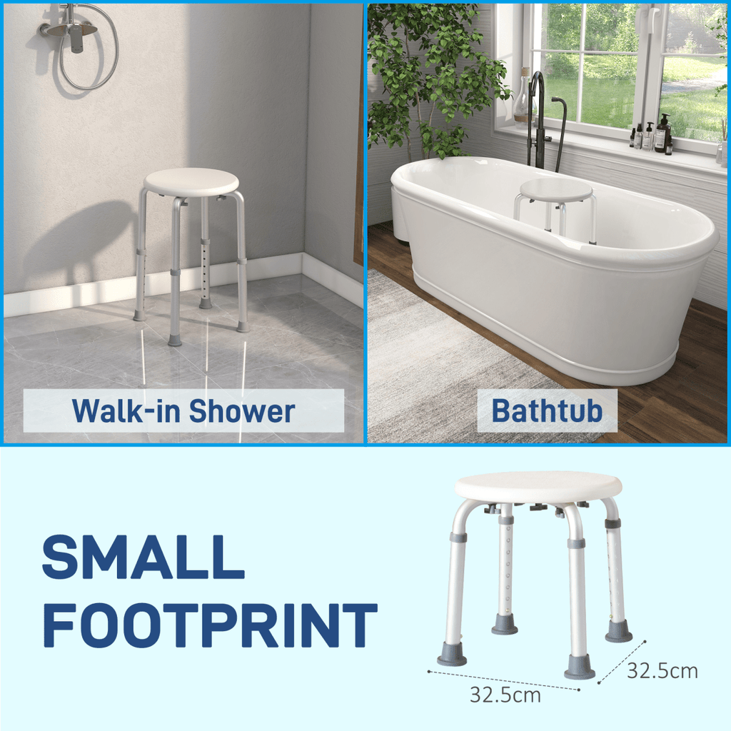 Bath / Shower Stool, Adjustable Height - Black - Max 136kg - Baby&More