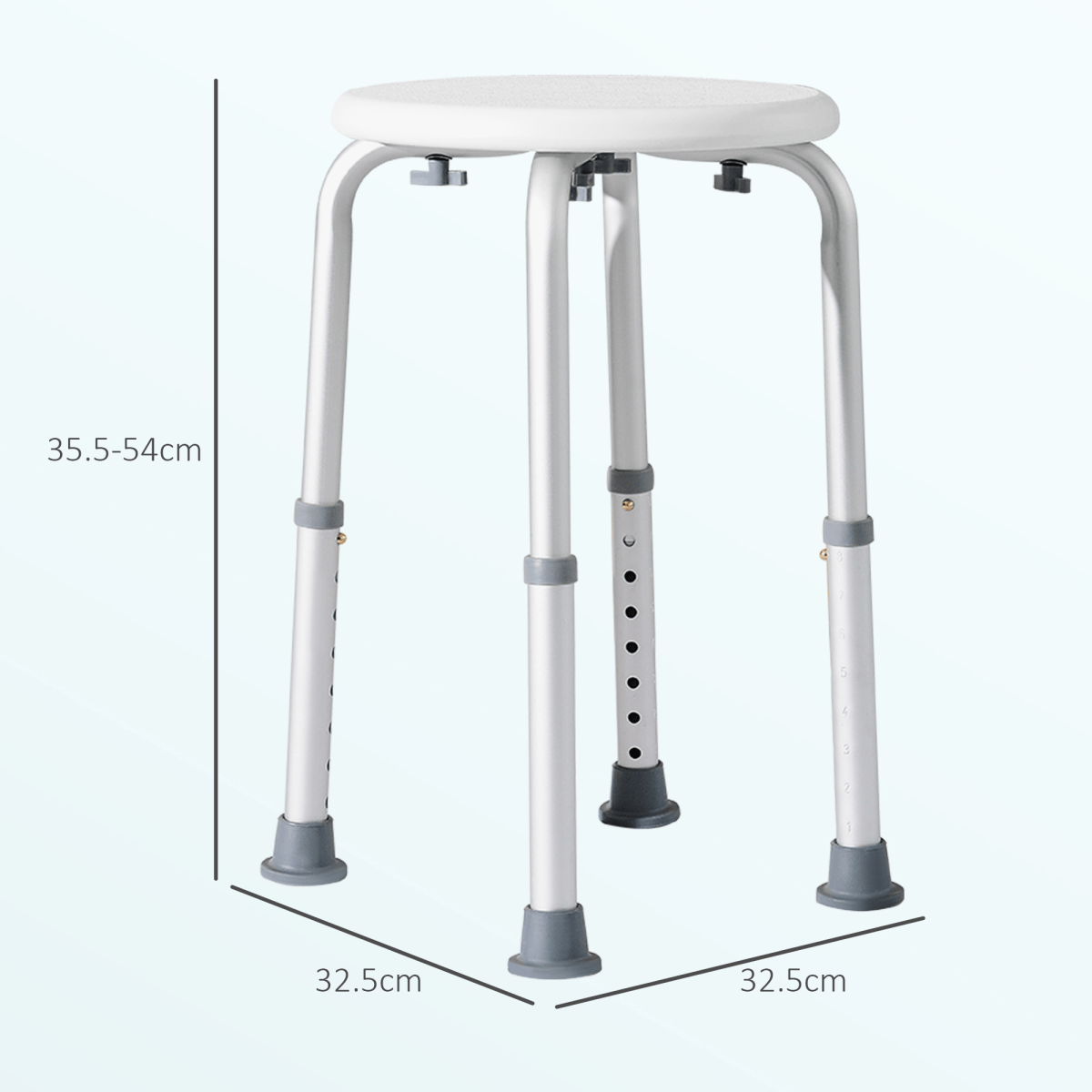 Bath / Shower Stool, Adjustable Height - White - Max 136kg - Baby&More