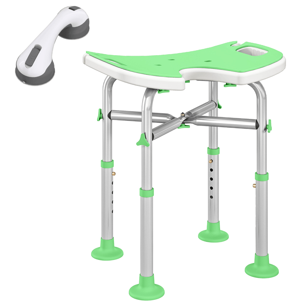 Bath / Shower Stool & Grab Handle, Adjustable Height - Green - Max 150kg - Baby&More