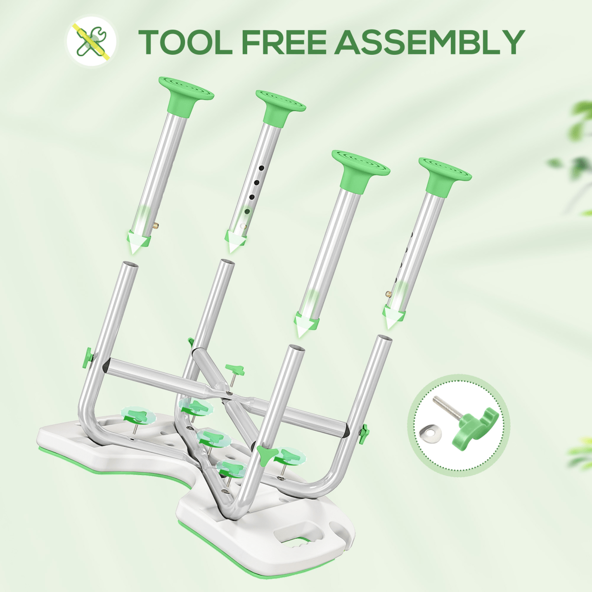 Bath / Shower Stool & Grab Handle, Adjustable Height - Green - Max 150kg - Baby&More