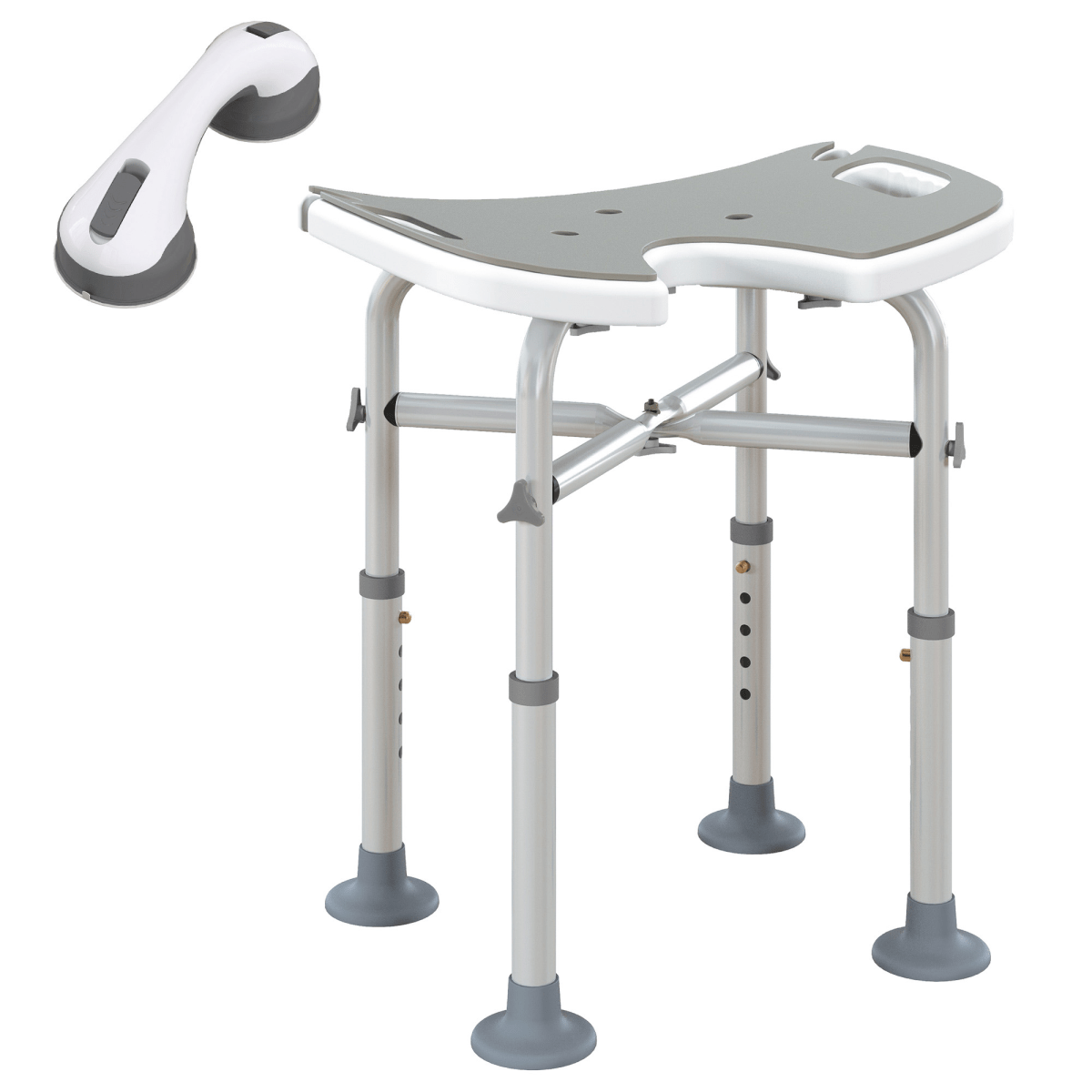 Bath / Shower Stool & Grab Handle, Adjustable Height - Max 150kg - Baby&More