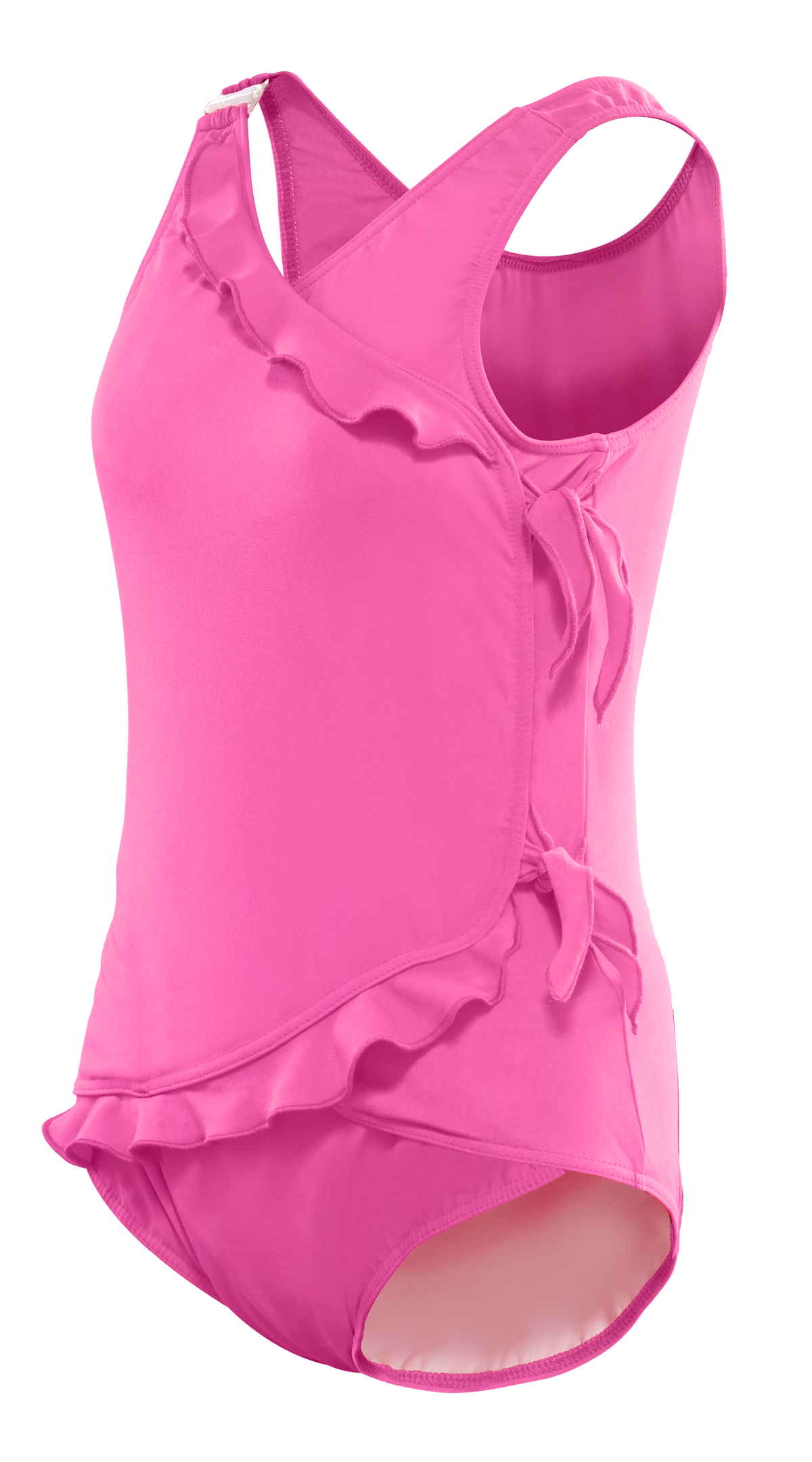 Kes-Vir Girl's Waterfall Swimsuit in Pretty Pink