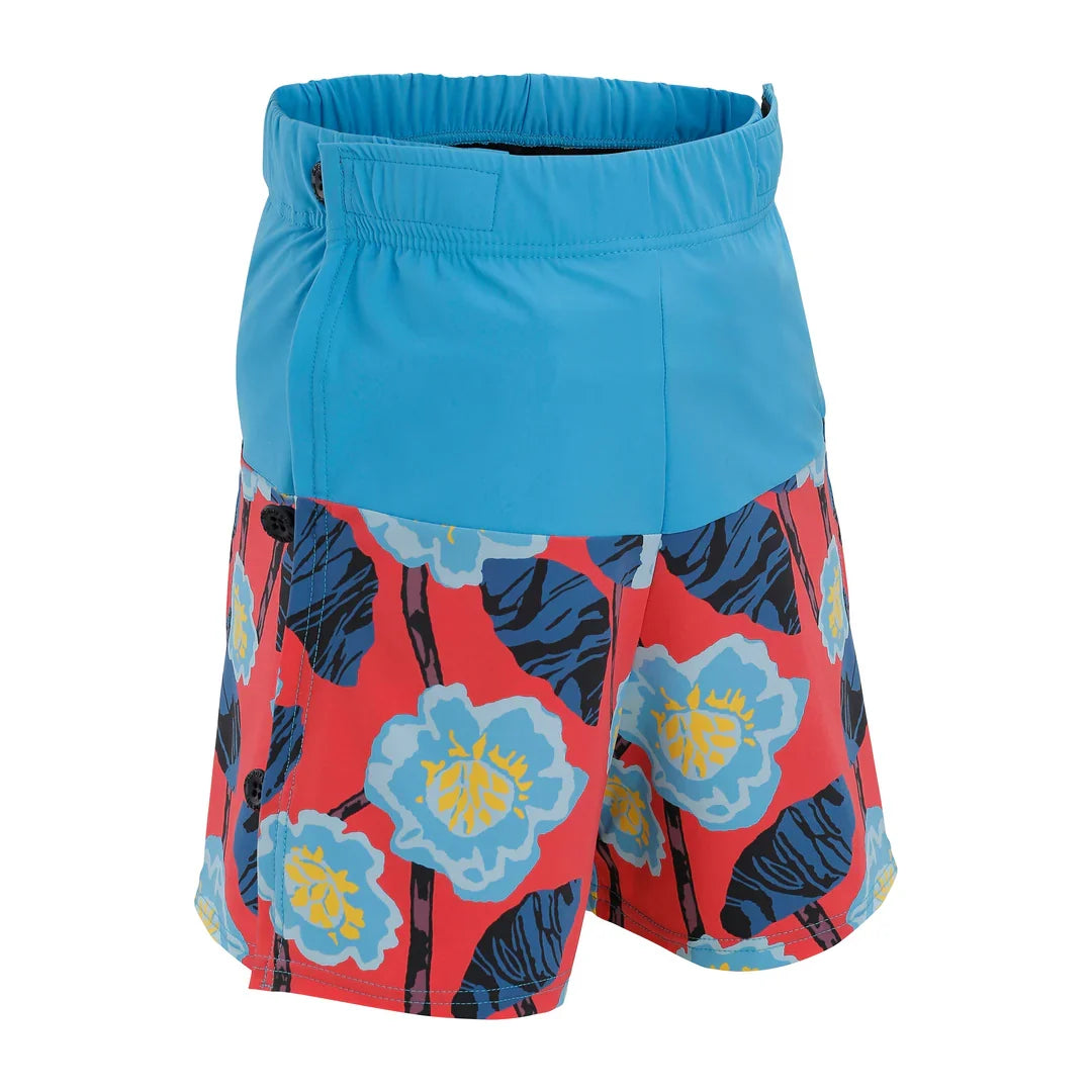 Kes-Vir Boy's Wrap Swim Shorts - Floral Blue