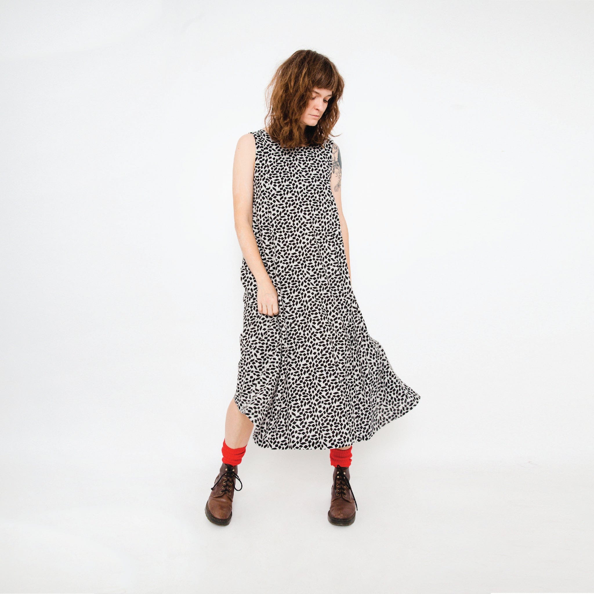 Journy Lucy Maternity / Breastfeeding Dress - Black + Ecru Print