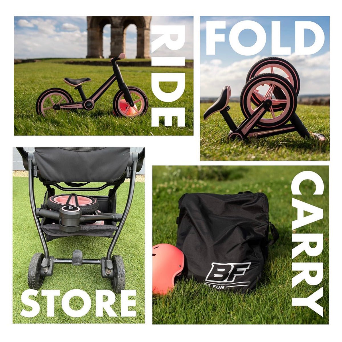 Be Fun Wheels Foldable Children's Balance Bike - Blossom Pink - Baby&More