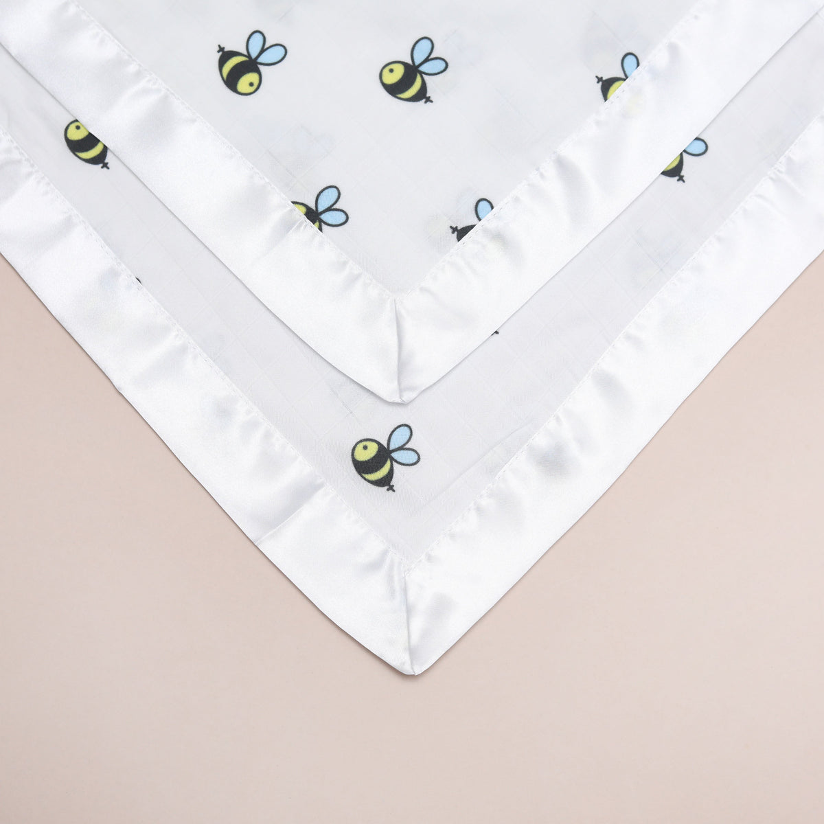 Bullabaloo Bee Comforter Blanket - White Satin - 2 Pack