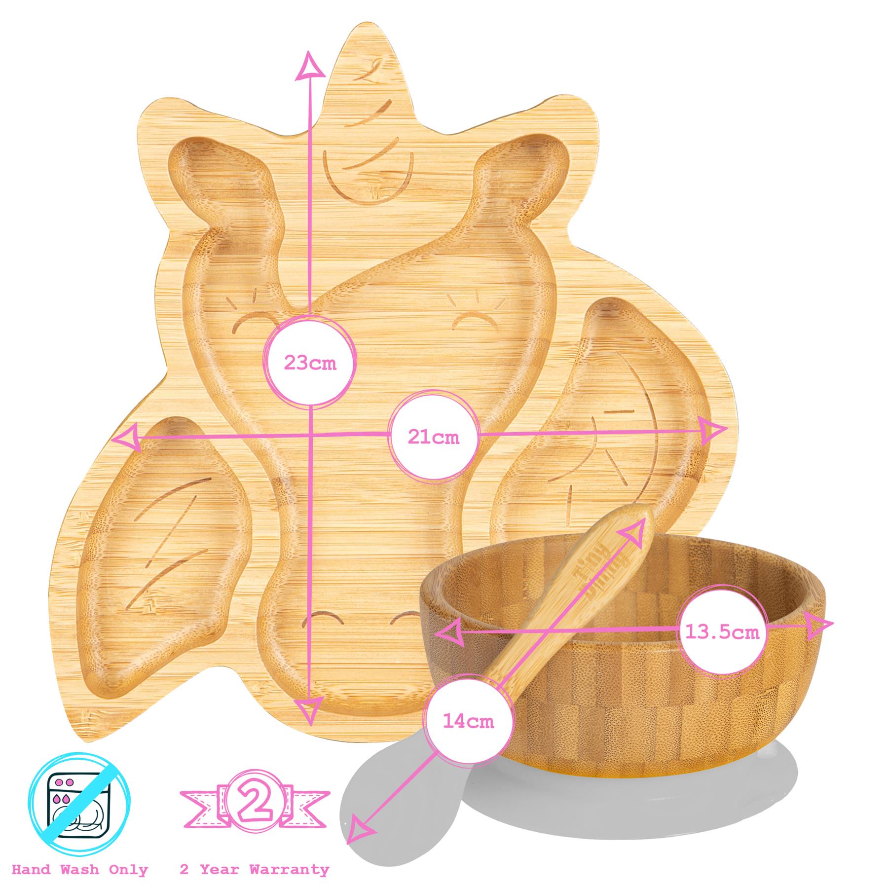 Bella the Unicorn Bamboo Suction Toddler, Child and Baby Feeding Set - 4 pc - Baby&More