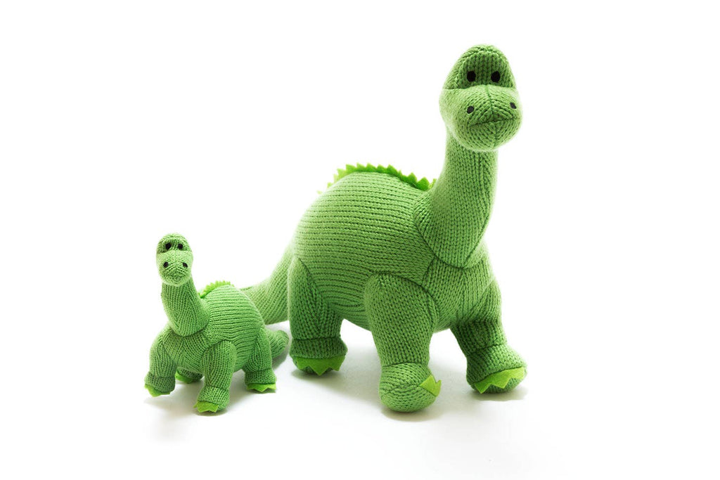 Best Years - Knitted Diplodocus Dinosaur Baby Rattle - Green - Baby&More