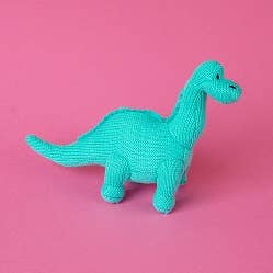 Best Years - Knitted Diplodocus Dinosaur Baby Rattle - Ice Blue - Baby&More