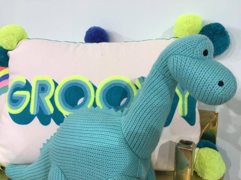 Best Years - Knitted Diplodocus Dinosaur Soft Toy - Ice Blue - Baby&More